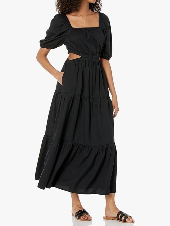 The Drop Dresses & Skirts - Anaya Square-Neck Cut-Out Tiered Maxi Dress